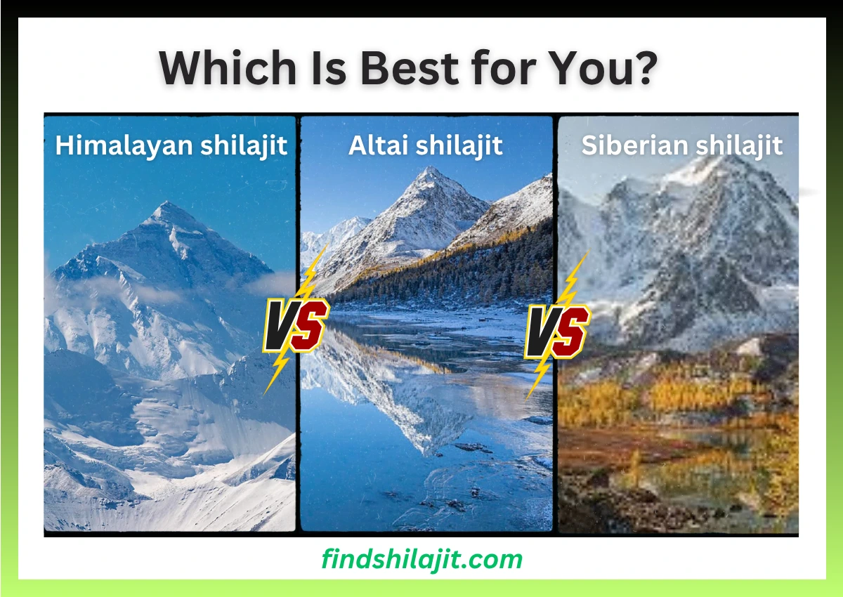 Siberian shilajit vs. Himalayan shilajit vs. Altai shilajit