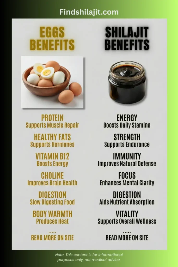 eggs vs shilajit benefits