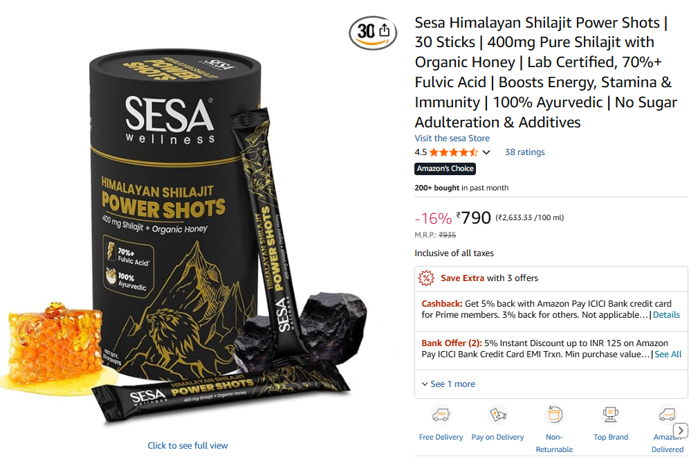 Sesa Himalayan Shilajit Power Shots