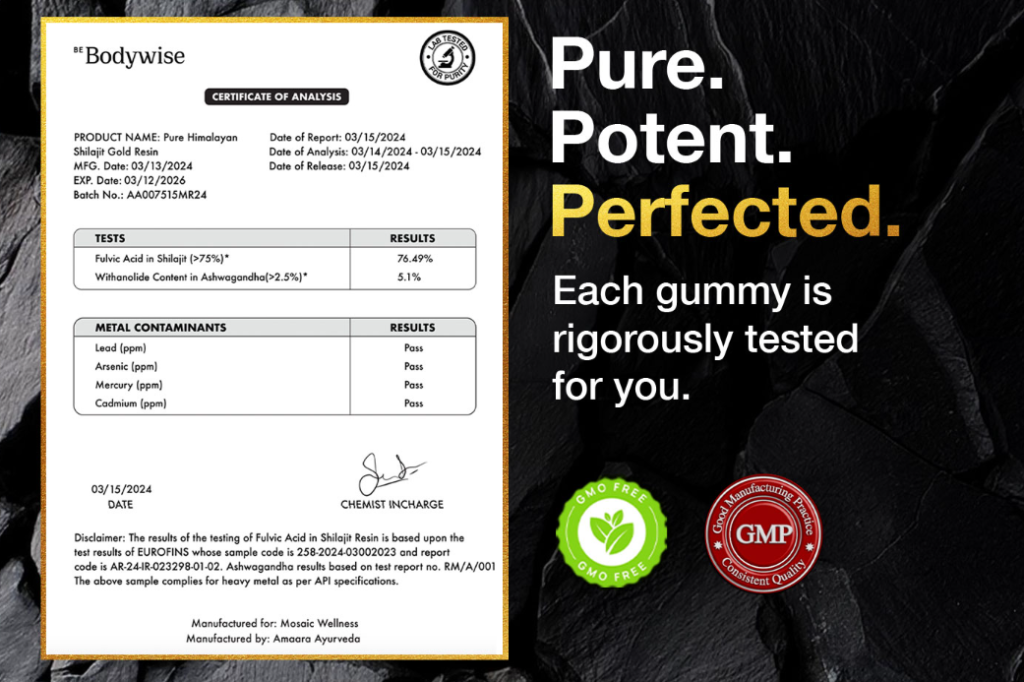 bodywise shilajit lab report image