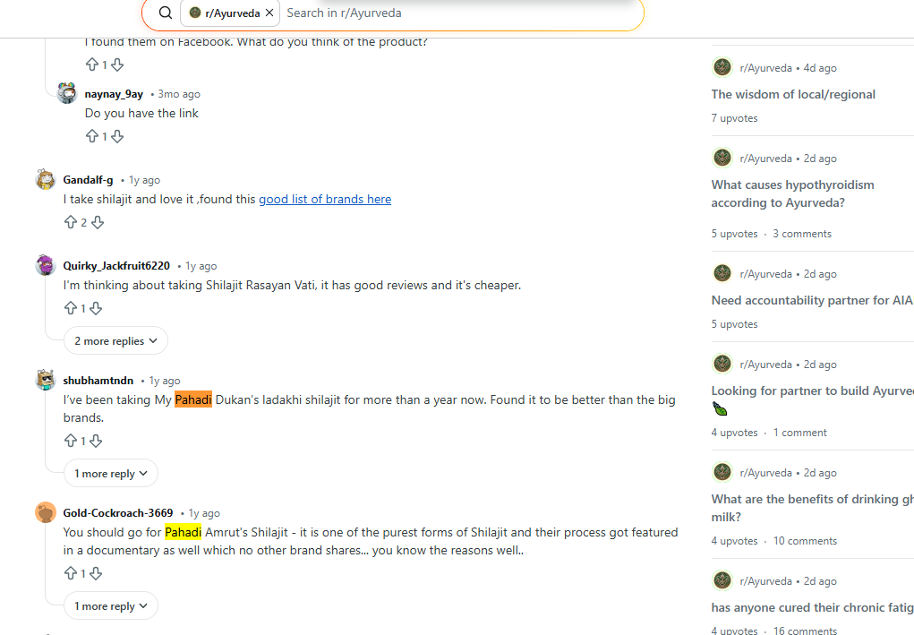 Pahadi Amrut Shilajit Reddit Reviews