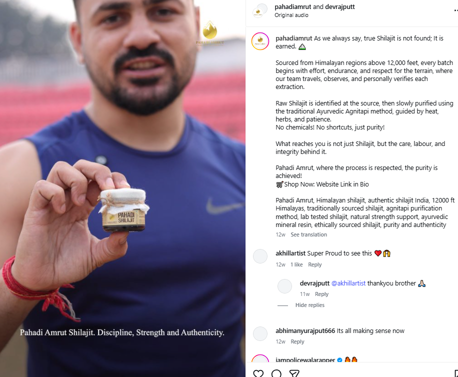 Pahadi Amrut Shilajit Instagram Reviews