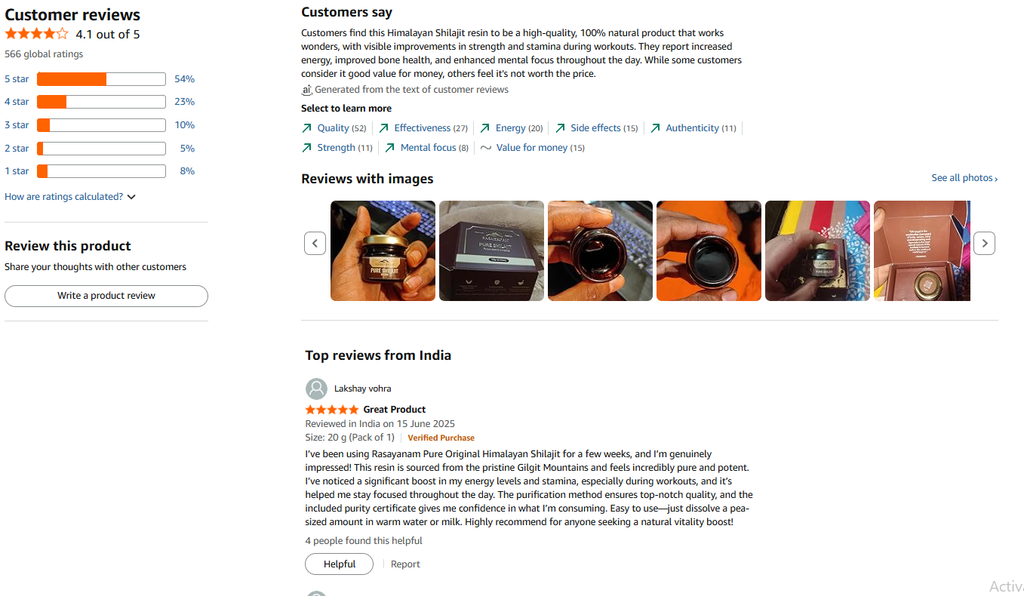Rasayanam Shilajit  Reviews
